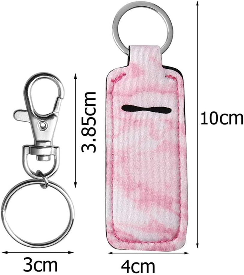 3 Pcs Chapsticks Holder Keychain Stocking Stuffers for Women Lip Balm Holder Chapsticks Keychain Holder for Lipstick (Pink, Blue, Grey)